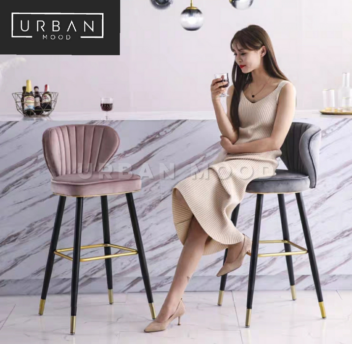 CORAL Luxury Velvet Bar Chair