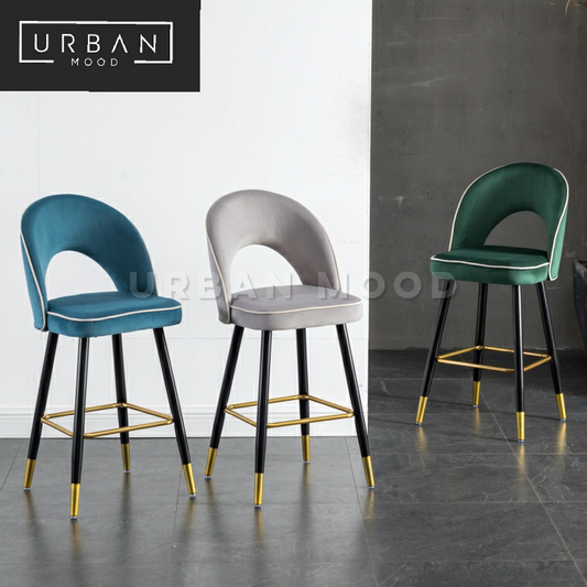 HANDLER Modern Velvet Bar Chair