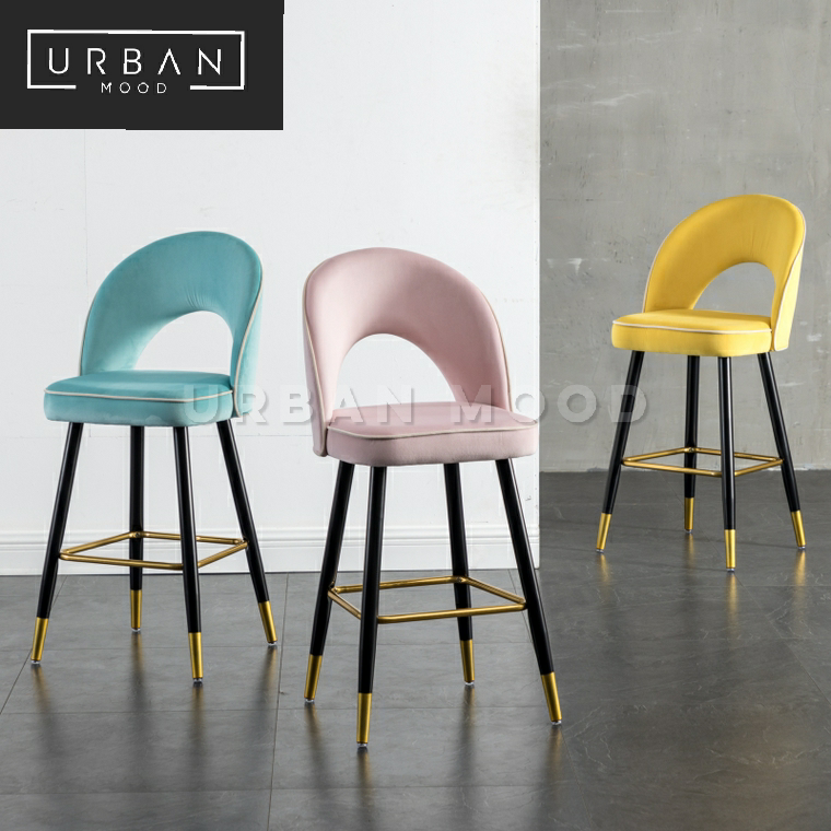 HANDLER Modern Velvet Bar Chair