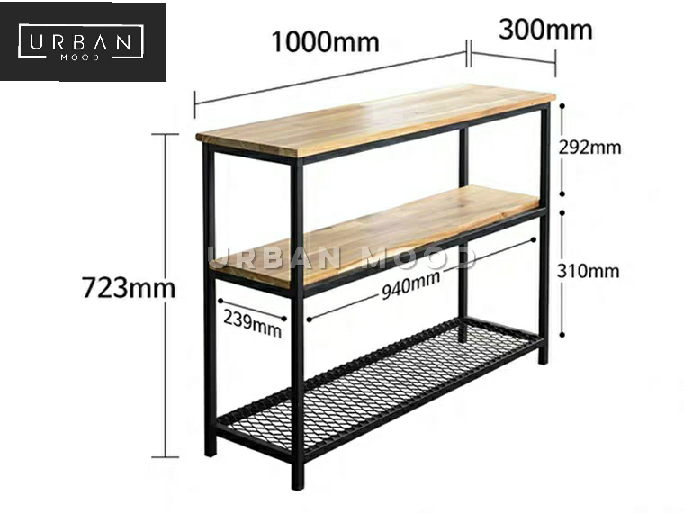 SADDLE Modern Industrial Solid Wood Hallway Console