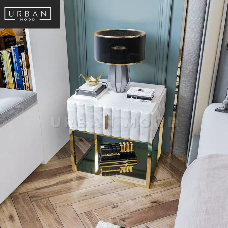 KYLIE Modern Marble Bedside Table