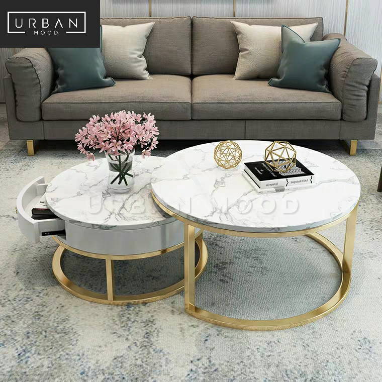 TIANA Modern Marble Nesting Coffee Table