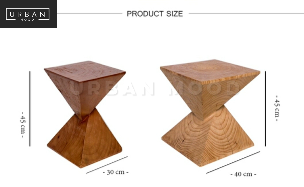 TROPEZ Rustic Solid Wood Side Table