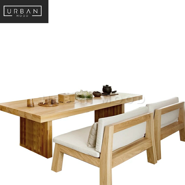 RIDGE Scandinavian Pine Wood Dining Table & Bench