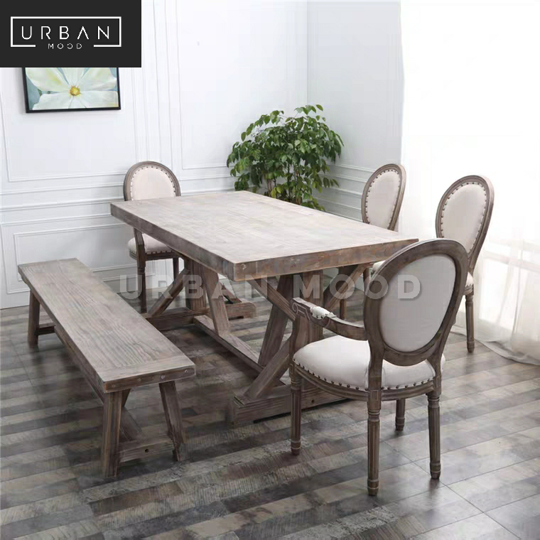 ROSSA Vintage Distressed Dining Table & Chairs