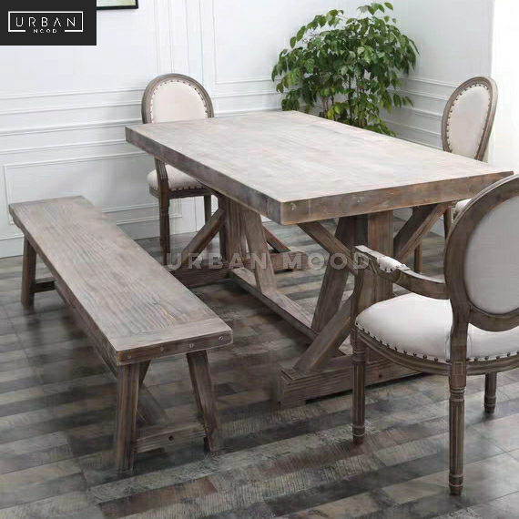 ROSSA Vintage Distressed Dining Table & Chairs