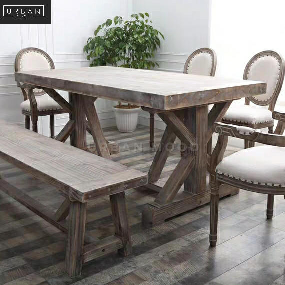 ROSSA Vintage Distressed Dining Table & Chairs