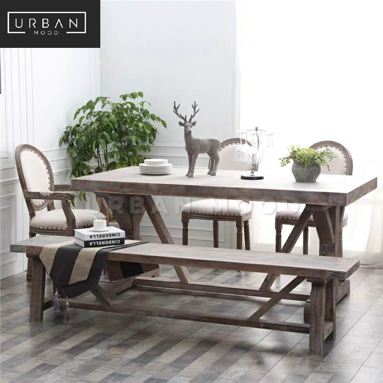 ROSSA Vintage Distressed Dining Table & Chairs