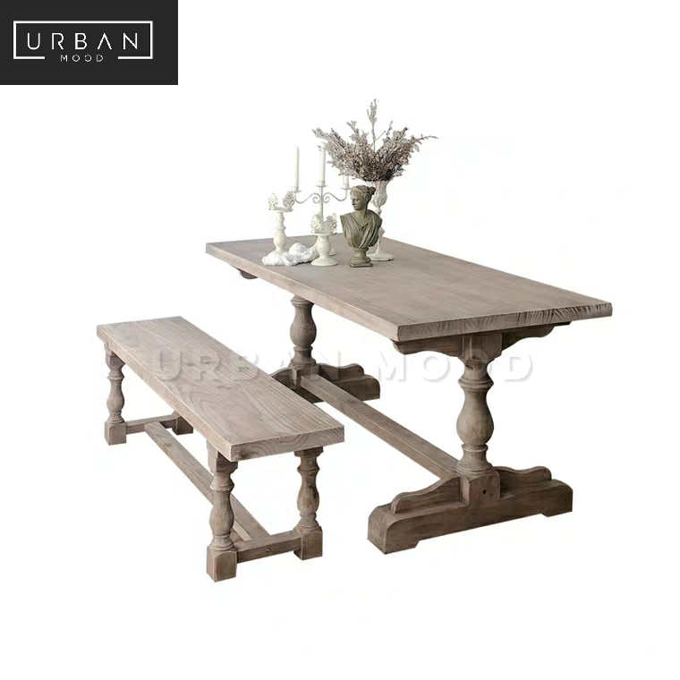 GIORGIO Vintage Distressed Dining Table & Chairs