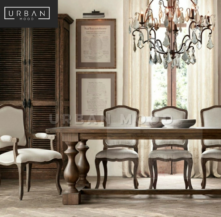 JAQUET Vintage Distressed Dining Table & Chairs