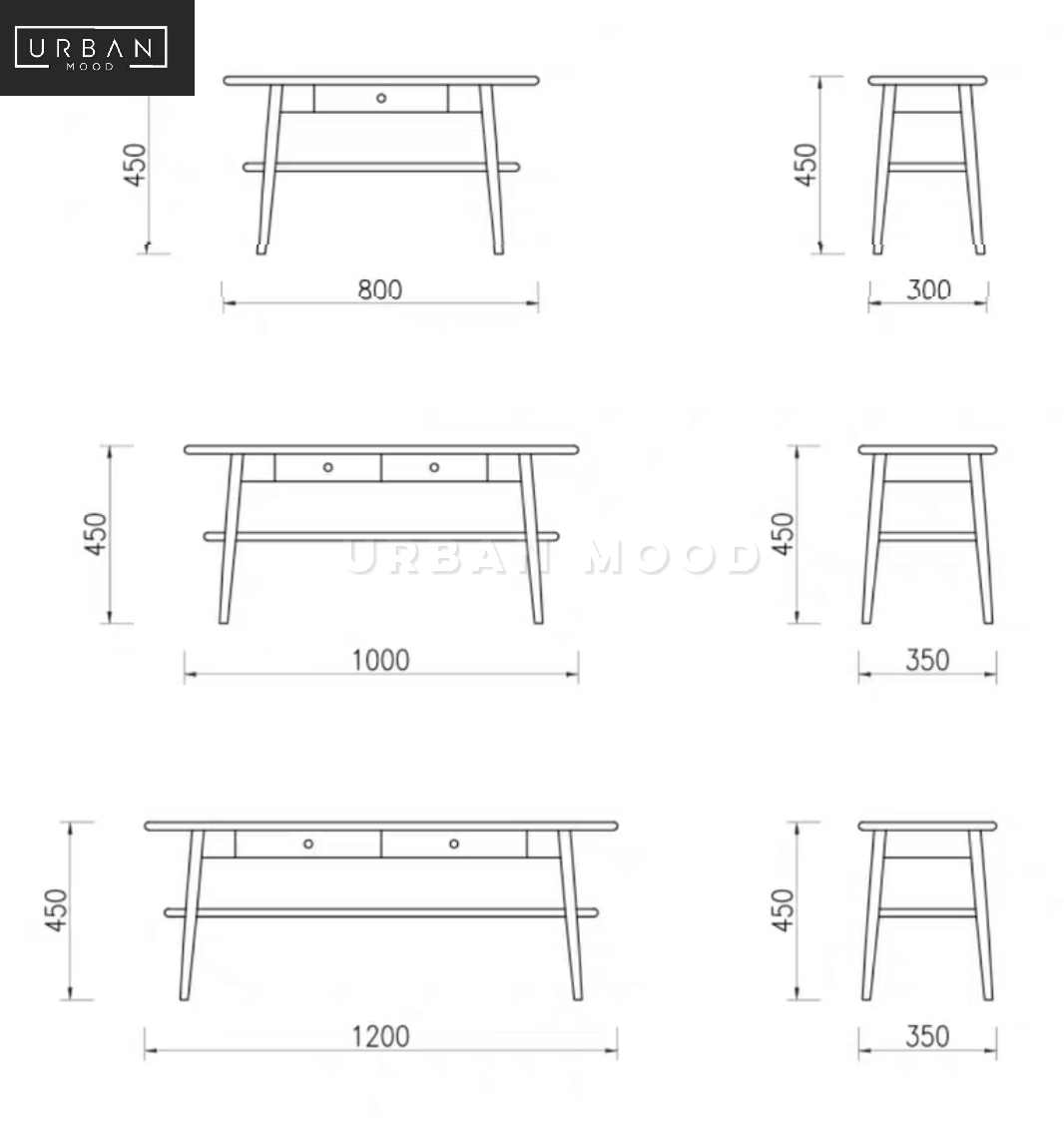 WYNNE Rustic Solid Wood Hallway Bench