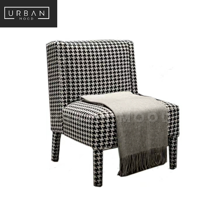 HUME Modern Houndstooth Armchair