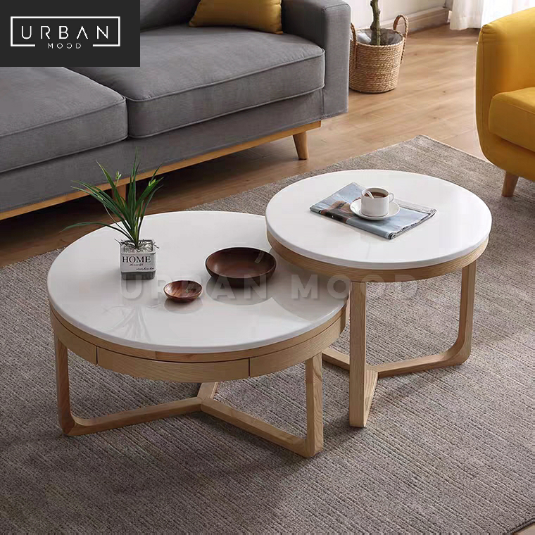 ENDERS Scandinavian Round Marble Coffee Table