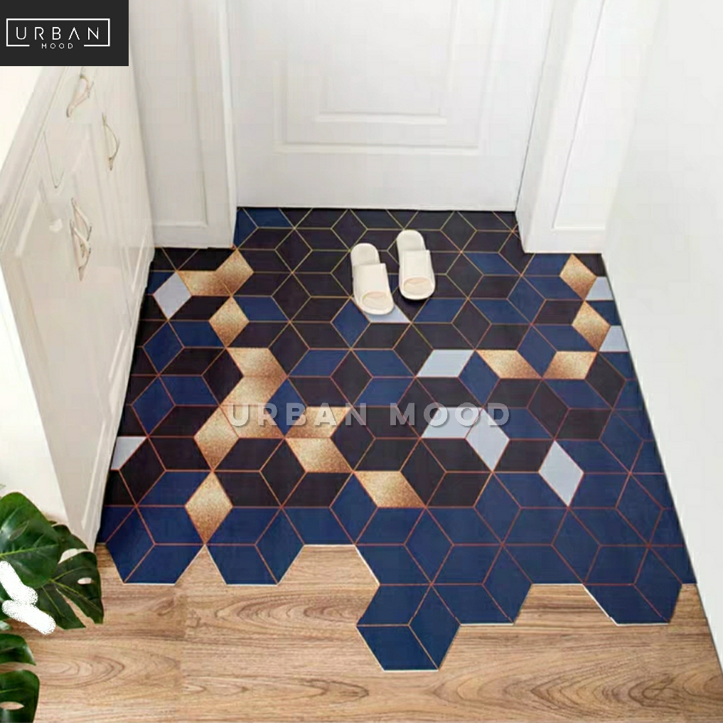 SLATE Modern Hexagon Entryway Floor Rug