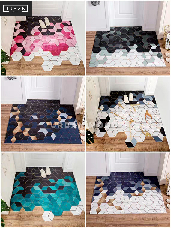 SLATE Modern Hexagon Entryway Floor Rug