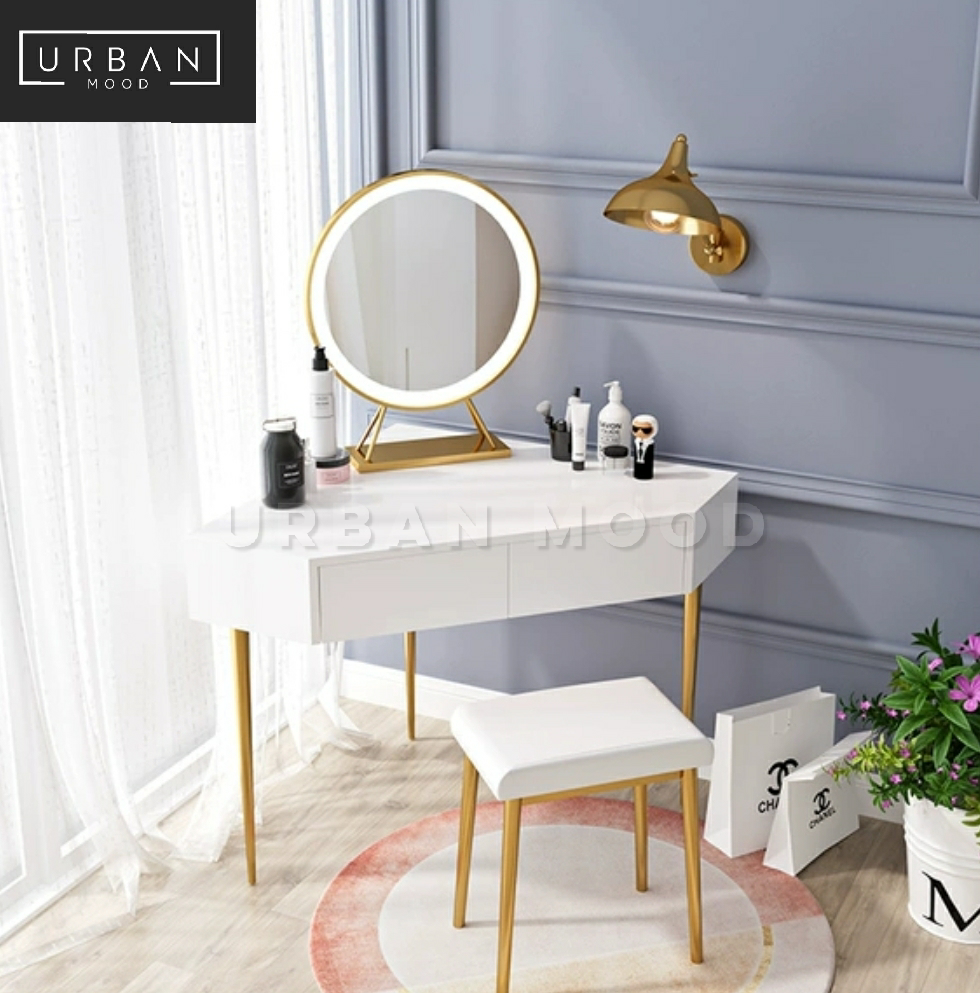 AURIA Modern Corner Vanity Table