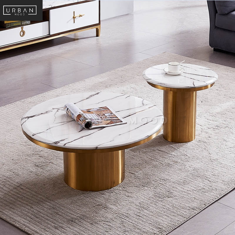 GIBSON Modern Round Marble Coffee Table