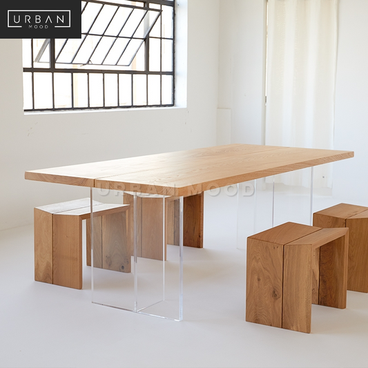 INVIS Minimalist Solid Wood Dining Table