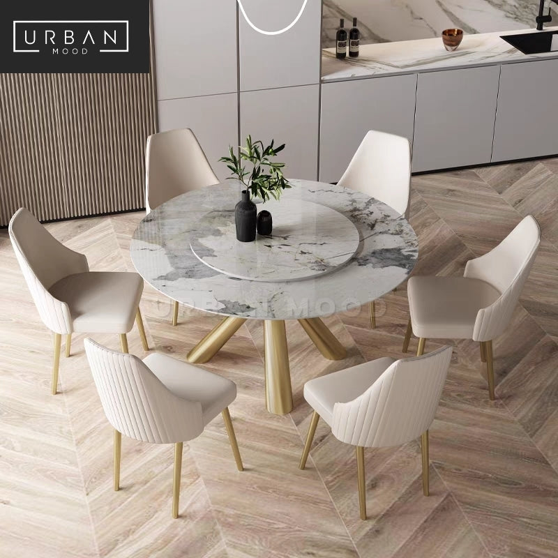 FLINT Modern Marble Round Dining Table