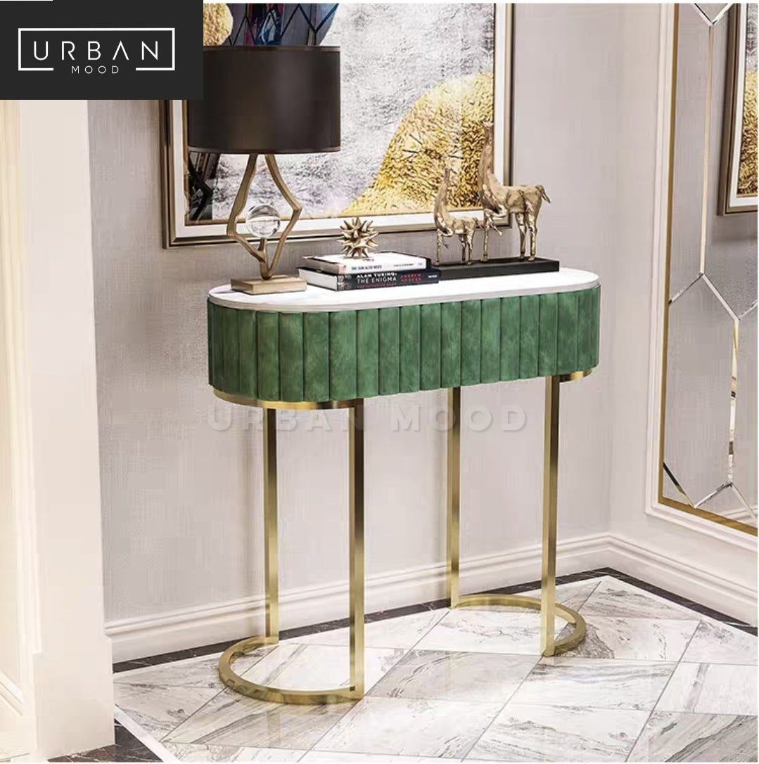 YALE Modern Velvet Hallway Console