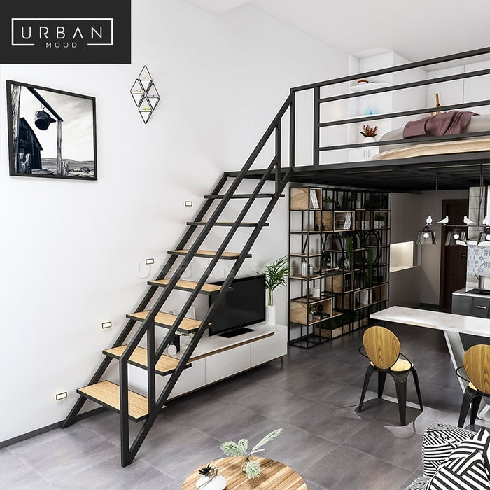 PIERSON Modern Industrial Loft Bed