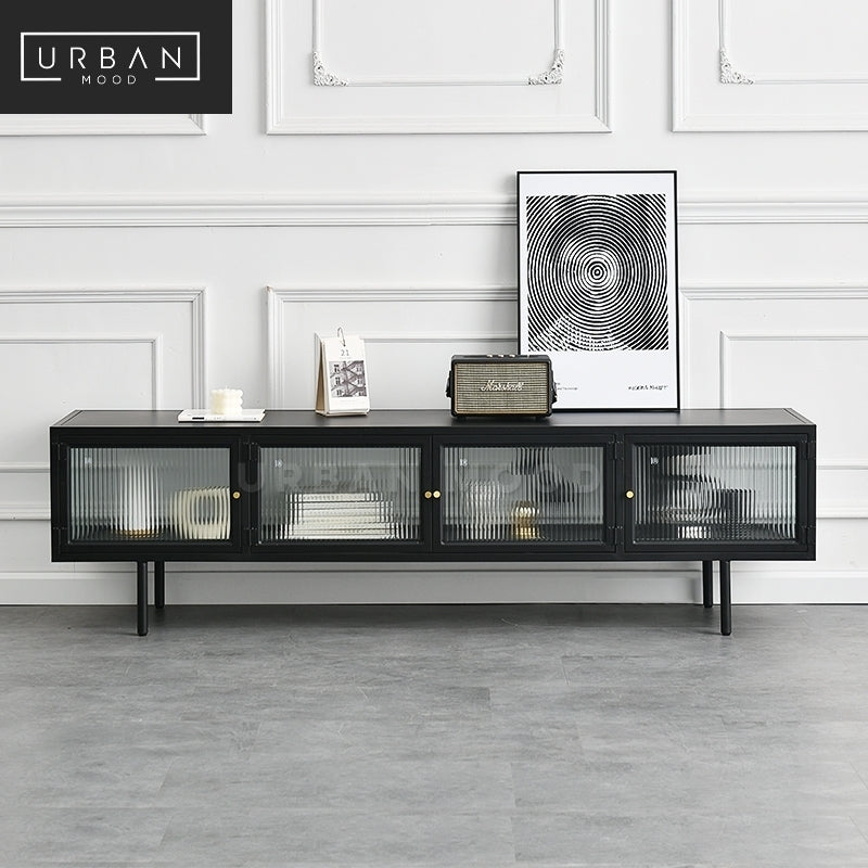 BURN Modern Glass TV Console