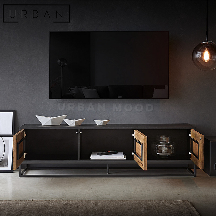 CASSIS Industrial Solid Wood TV Console
