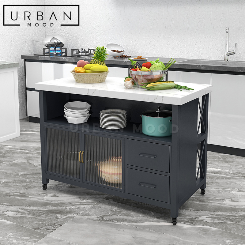 DENN Modern Marble Kitchen Island