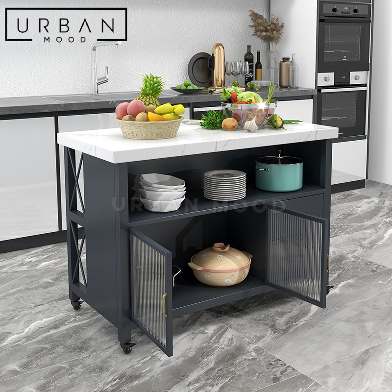 DENN Modern Marble Kitchen Island