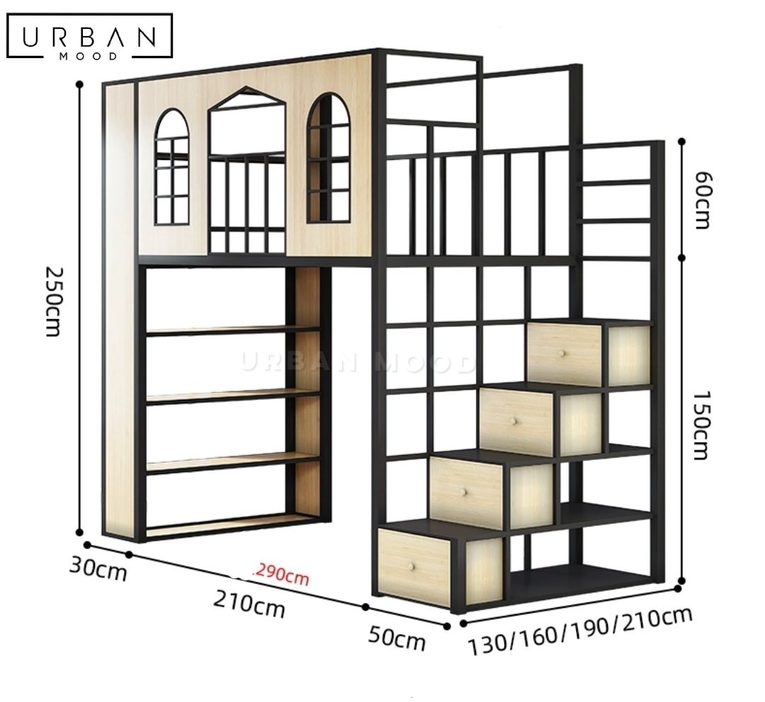 LODGE Modern Industrial Loft Bed