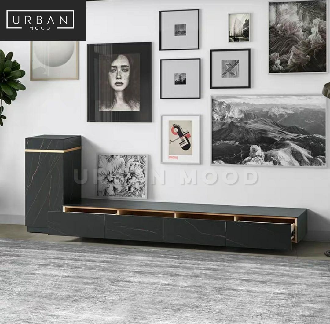 MERSER Modern Marble TV Console