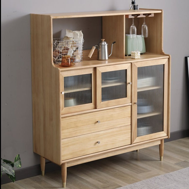 MILES Buffet Hutch Solid Wood Cabinet