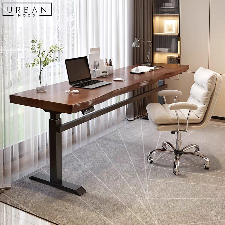 MALVA Adjustable Solid Wood Office Table