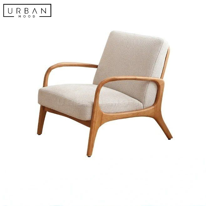 MELBURY Japandi Solid Wood Armchair