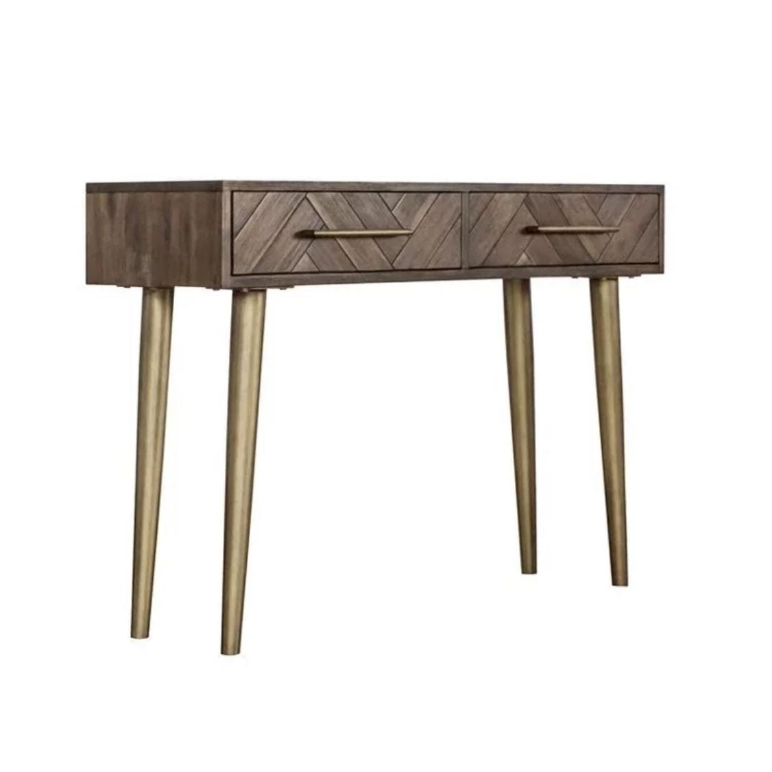 MIDAS Herringbone Solid Wood Hallway Console