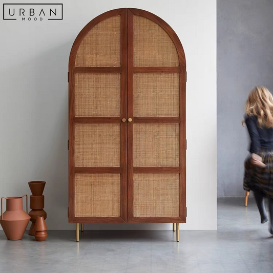 MOGEN Rustic Rattan Wardrobe