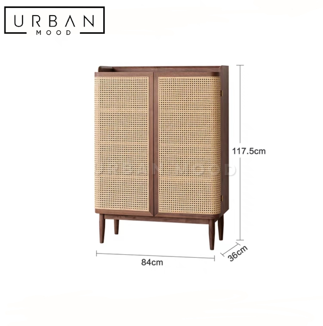 MORGAN Rustic Rattan Shoe Cabinet