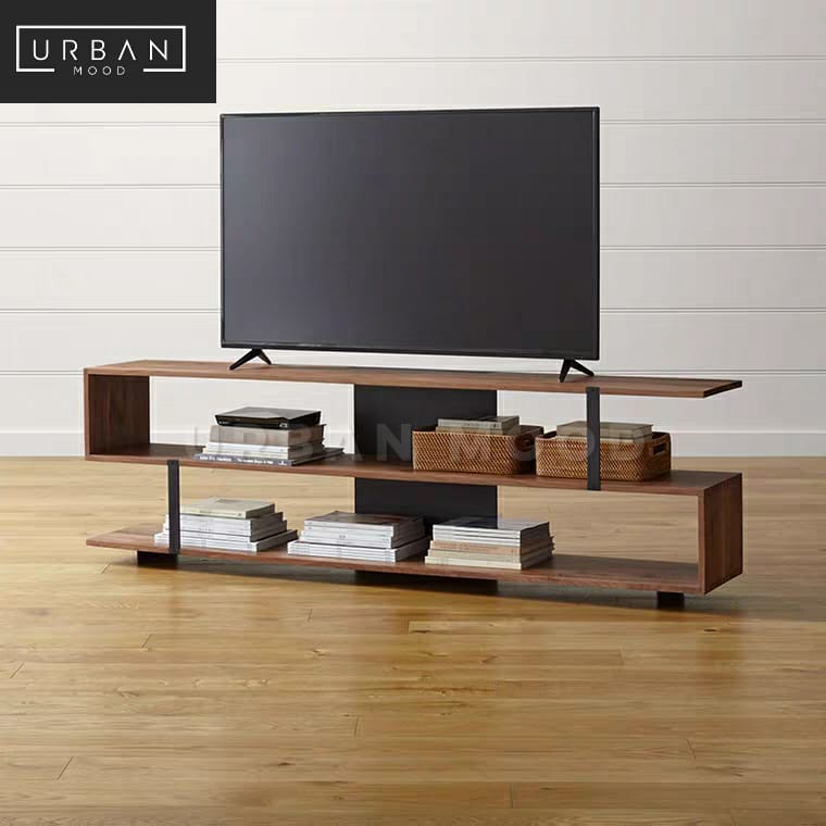 MOTLEY Industrial Solid Wood TV Console