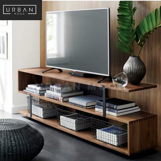 MOTLEY Industrial Solid Wood TV Console