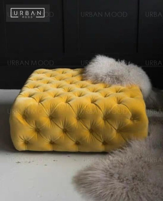 DESIRE Victorian Tufted Velvet Ottoman