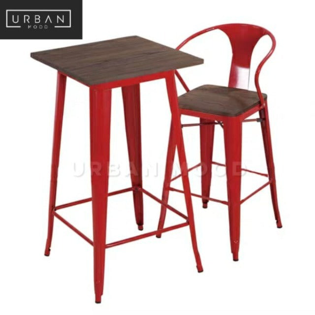 BOWIE Industrial Tolix Bar Table & Stools