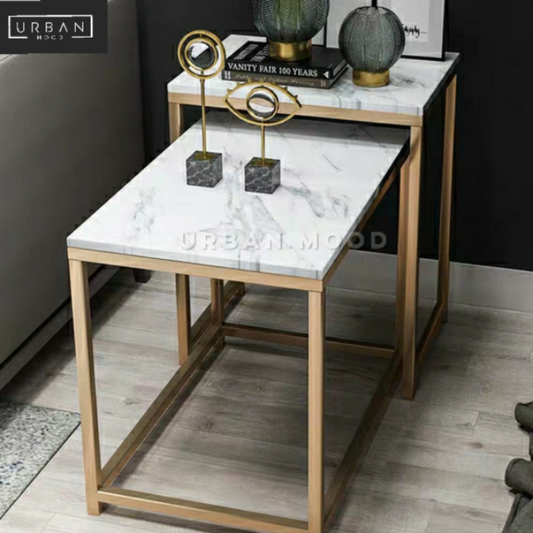 CLIFF Luxury Marble Nesting Side Tables