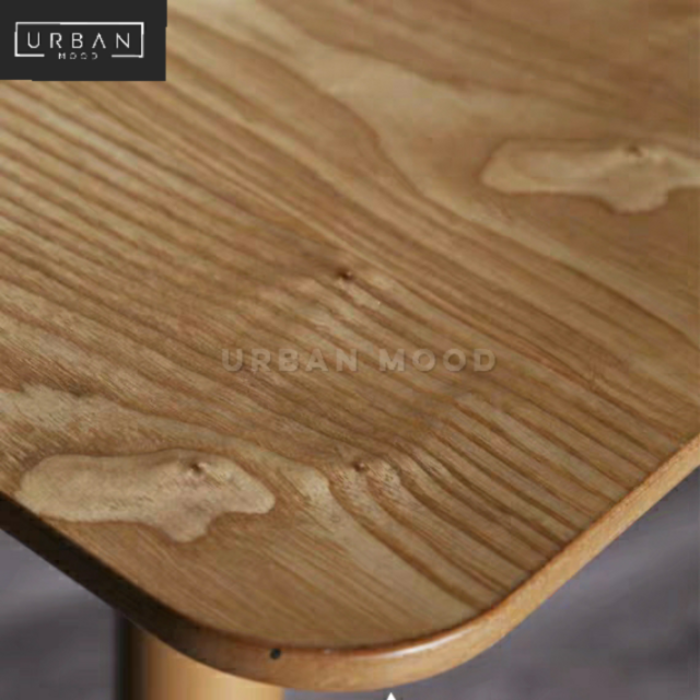 BARNES Rustic Solid Wood Bar Table