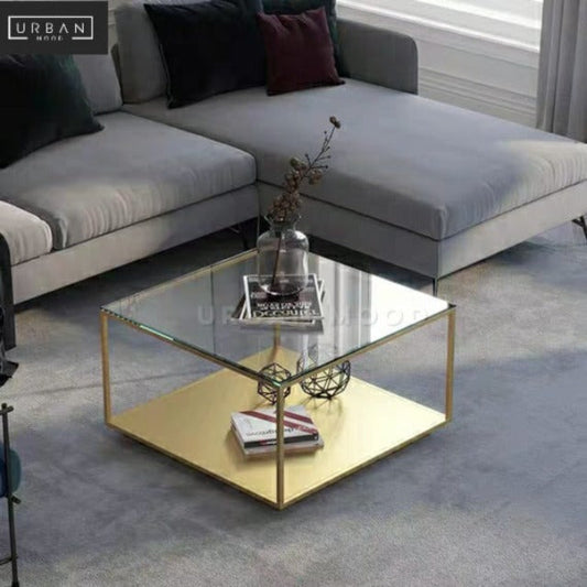 CADINE Modern Tempered Glass Coffee Table