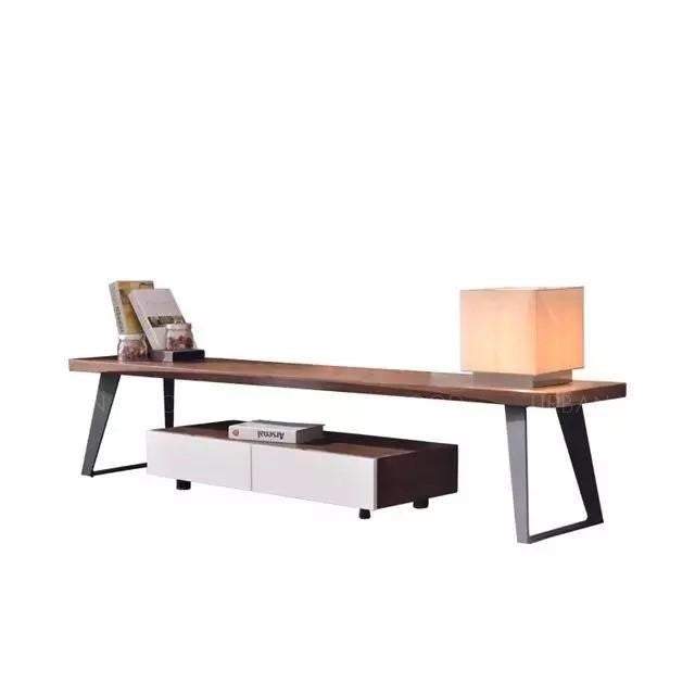 NARUKI Modern Industrial Wooden Bench TV Console