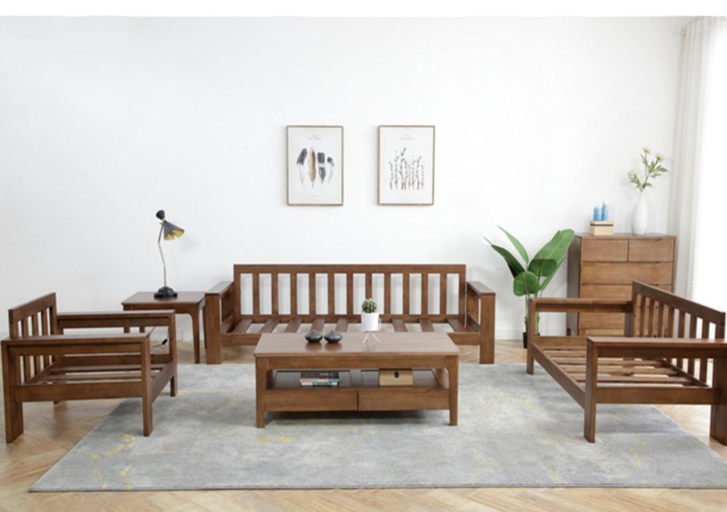 NORA Scandi Japanese Daybed Sofa Solid Wood Nordic ( Select From 3 Sizes )