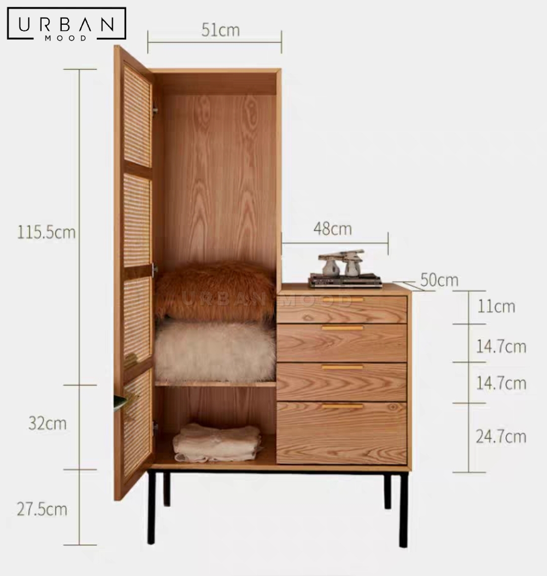 NORDI Japandi Side Cabinet