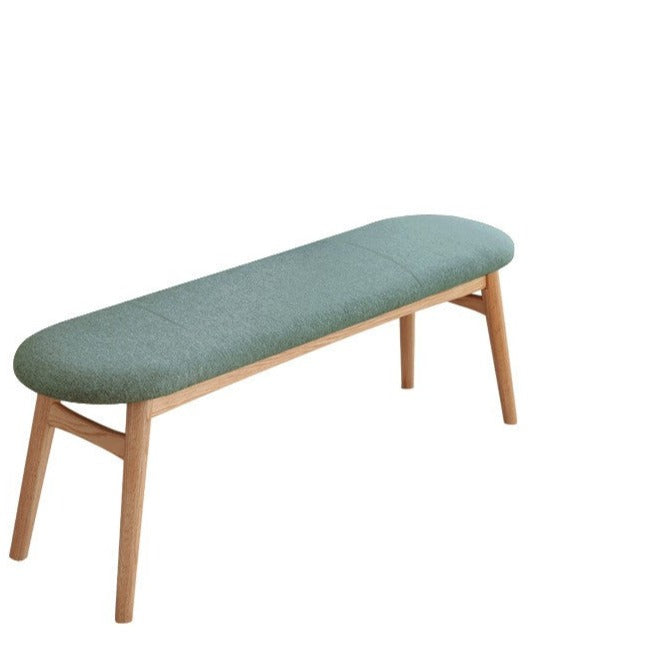 LYRIC BELAIR Solid Wood Bench Nordic Oak Washable Cushion Fabric