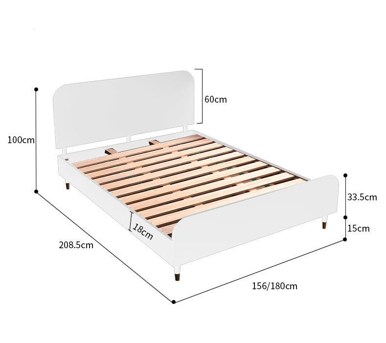 Anastasia HYATT Bed Scandinavian Nordic Pure Solid Wood Bedroom ( 2 Size 4 Colour )