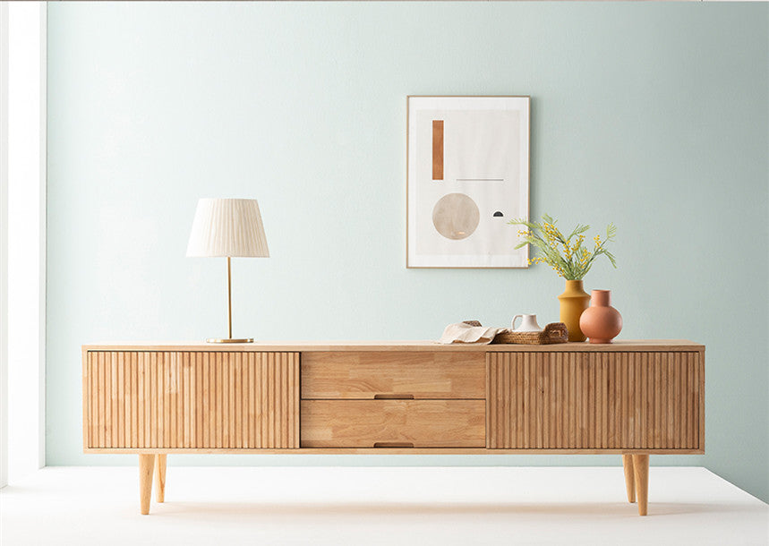 Catherine MARRIOTT TV Console Nordic Solid Wood Scandinavian Cabinet ( Colour Walnut, Natural )